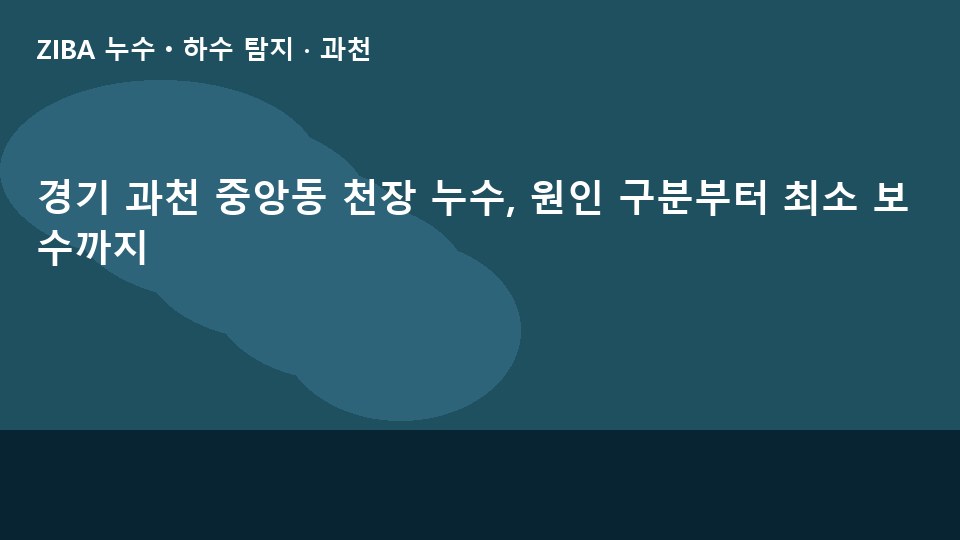 경기 과천 중앙동 천장 누수, 원인 구분부터 최소 보수까지
