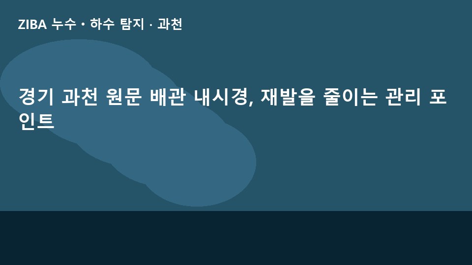 경기 과천 원문 배관 내시경, 재발을 줄이는 관리 포인트