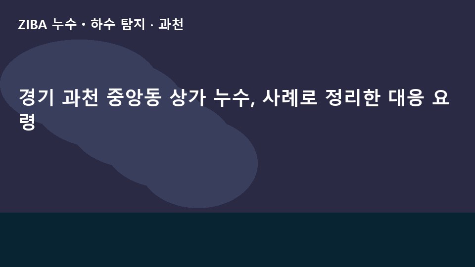 경기 과천 중앙동 상가 누수, 사례로 정리한 대응 요령