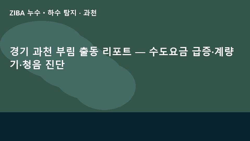 경기 과천 부림 출동 리포트 — 수도요금 급증·계량기·청음 진단